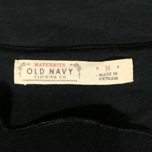 Old Navy Maternity Womens Medium Wrap Front Dress V‎ Neck Black Stretch Collar - Picture 3 of 8